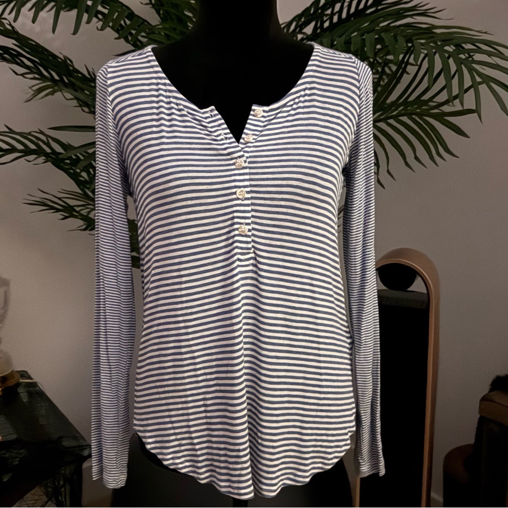 Splendid Blue and White Striped Top XS